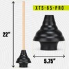 SteadMax XTS-65-PRO Heavy Duty Toilet Plunger, Commercial Grade, Powerful Double