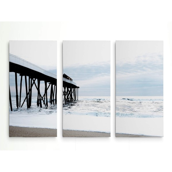 Renditions Gallery Belmar Pier I' Gallery Wrapped Canvas 3 Panel