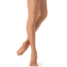 Danskin Women's Shimmery Footed Tights, Toast, B