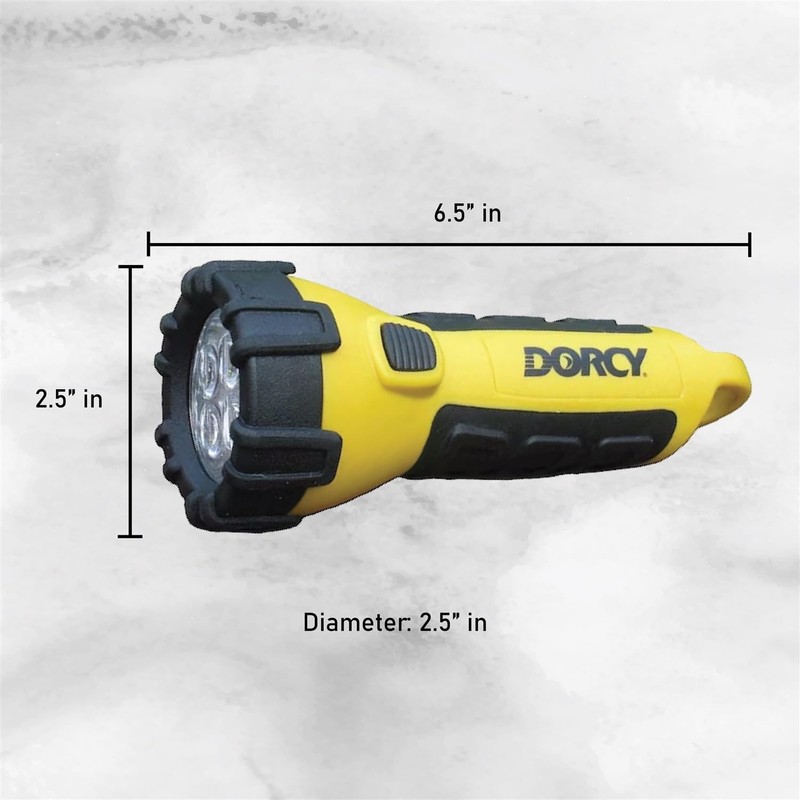 Dorcy 150 Lumen Yellow Floating Flashlight, Bundle with 4 AA