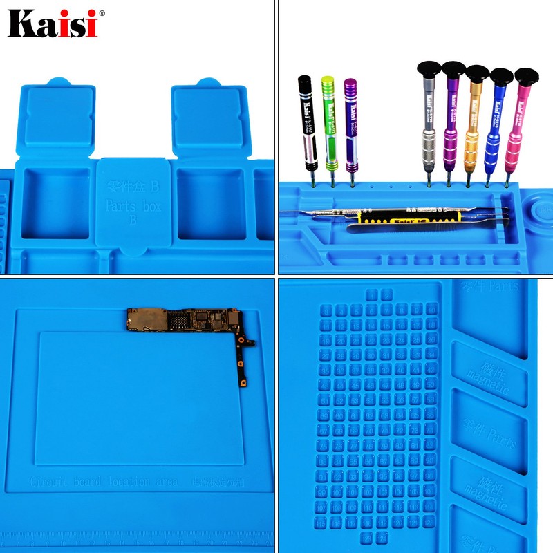 Kaisi Heat Insulation Silicone Repair Mat with Scale Ruler and