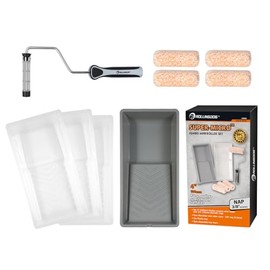 ROLLINGDOG 4 Inch Paint Roller - 4" Microfiber Jumbo Mini Paint Roller 3/8” Nap,Paint Tray with Disposable Liners