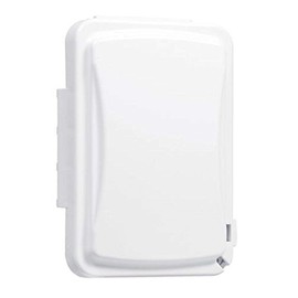 TayMac MM110W Weatherproof Single Outlet Outdoor Receptacle Cover, 5/8 Inches Deep, White