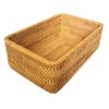 amololo Handmade Rectangle Wicker Fruit Box Rattan Tray Magazine Organizer
