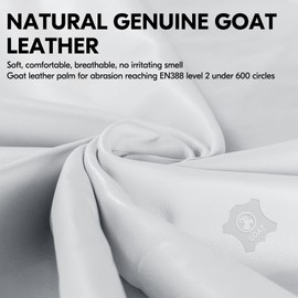 Vgo... 1 Pair Unlined Safety Goatskin Leather Work Gloves Men,Rigger Gloves,Builder Gloves(GA9501) (Medium, White-1Pair(Goat))