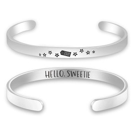 Lywjyb Birdgot TV Show Inspired Gift Hello Sweetie Bracelet Valentine's Day Gift for Husband(Hello CB CA)