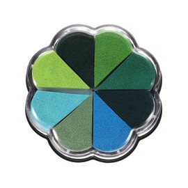 sourcing map Finger Ink Pad for Rubber Stamps Craft, 39" Washable Pigment Ink Pad Stamps for Footprint Handprint Stamping Paper Wood Fabric Scrapbooking, Mixed Green