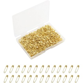 Safety Pins,500 Pcs Small Safety Pins for Clothes,19mm Gold Mini Safety Pin,Tiny Metal Fastening Safety Clips for Sewing Jewellery Costume Tag with Reusable Box