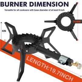 Llamaviva Portable Tripod Gas Burner Stove – Single Propane Burner for Outdoor Cooking, Camping, Hiking, Backpacking | Compact & Stable Gas Stove for Boiling, Frying, and Grilling Outdoors