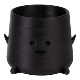 PlantMe Smira Smiles Flower Pot (6 cm, Black)