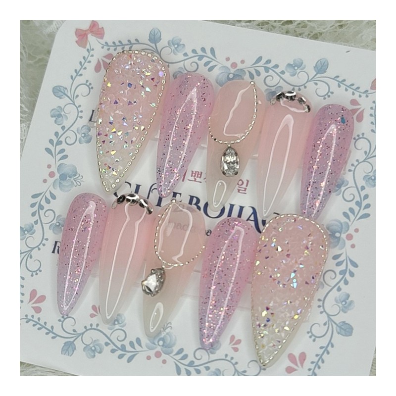 Lavender Pixie Handmade Nail Tips - Stiletto M / 라벤더