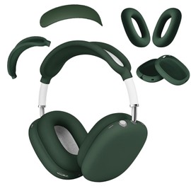 Silicone Case Cover for AirPods Max Headphones, Ear Pad Case Cover/Ear Cups Cover/Headband Cover for AirPod Max (2024/2020) (Dark Green)