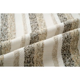 Zealax Modern Farmhouse Decorative Lumbar Pillow Covers 12x20 Inch Boho Throw Pillows Neutral Soft Chenille Couch Cushion Covers, Set of 2 Velvet Striped Accent Pillows Cases for Sofa Bed, Beige