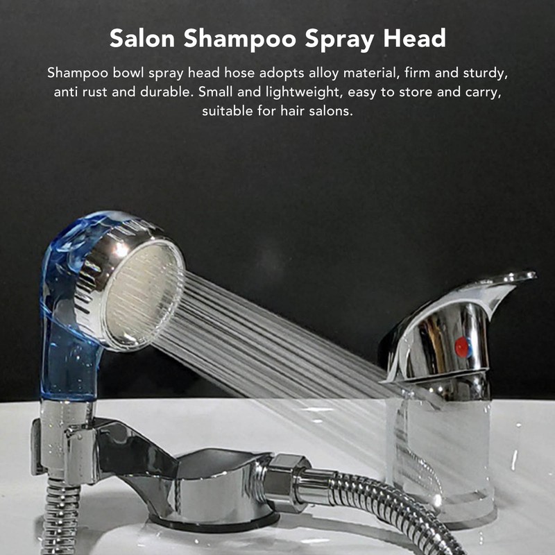 Electroplated Shampoo Bowl Spray Head Hose Professional Hair Salon Pressurization