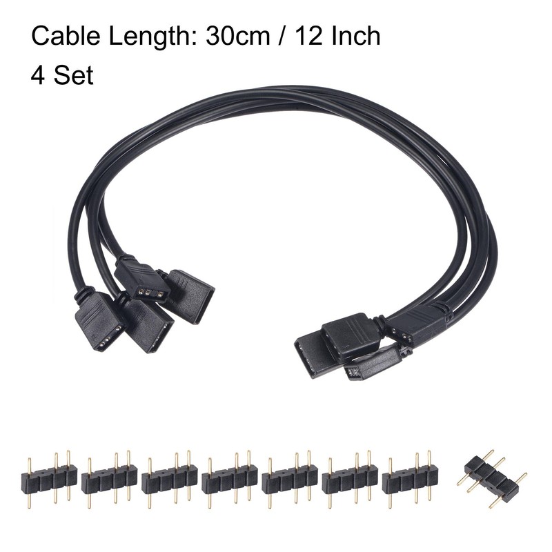 uxcell ARGB Splitter Cable with 3P Connector for 5050 3528