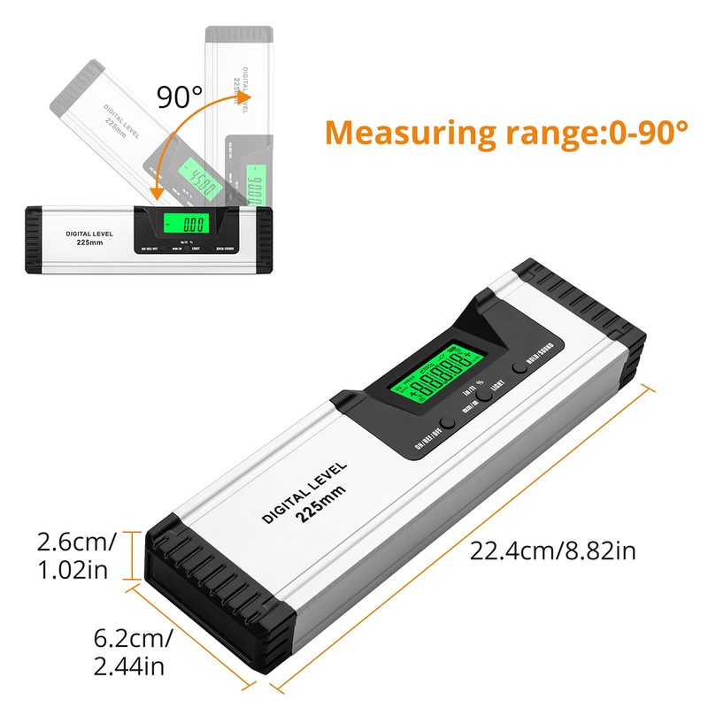 Neoteck 10 Inch Digital Level and Protractor with V-Groove Magnetic