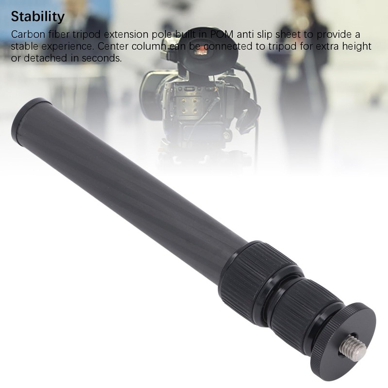 Carbon Fiber Tripod Extension Tube 3 Section Center Column Extender