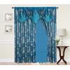 GLORY RUGS Jacquard Luxury Window 2 Panel Set Turquoise Curtain