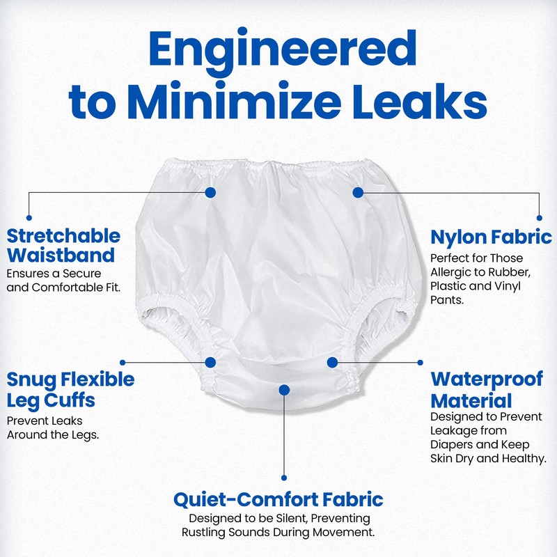 Kleinert's Unisex Waterproof Pull-On Adult Diaper Cover - Leakproof Washable