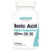 Nutricost Boric Acid 600mg, 30 Capsules - Vaginal Suppository -