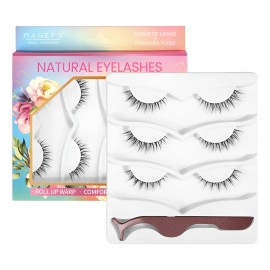 3 Pares De Pestañas Postizas 3d Naturales + Ayuda Pestañas