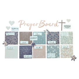 Prayer Board Kit for Women-Dusty Floral with Pins and Bible Verse Quotes-Christian Gift for Women-Christmas Gift (Pinks & Blues)
