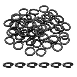 MECCANIXITY M8 Spring Lock Washer, 304 Stainless Steel Split Lock Washers for Screws Bolts Cars Construction Machinery Black Pack of 50