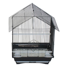 YML A1114MBLK House Top Style Small Parakeet Cage, 11" x 9" x 16"