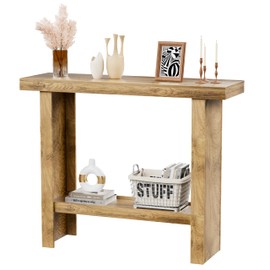 LIFECHOVY Farmhouse Wood Entryway Table Narrow Console Tables with Storage Behind The Couch Sofa, Entrance Table with Shelves for Hallway, Living Room, Foyer, Rustic