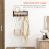 Homode Wall Hooks with Shelf, Wood Coat Rack with Shelf