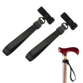 Beautyflier 2 Pack Universal Walking Stick Wrist Strap, Adjustable Anti-Drop Wrist Strap for Walking Canes or Sticks, Stylish and Comfortable Walking Cane Cords, Black