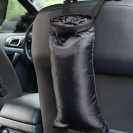 IPELY Universal Car Garbage Bag Back Seat Headrest Litter Trash Garbage Can (Black)