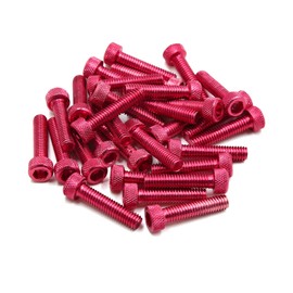 uxcell 30pcs M6 x 1.0 Motorcycle Hexagon Socket Fastener Bolts Bumper Screws Aluminum Alloy Red Universal Replacement