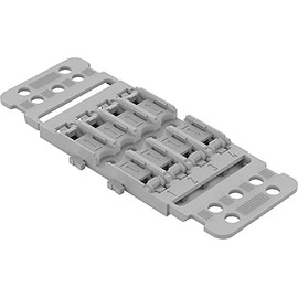 WAGO Mounting carrier with strain relief, 4-way, for inline splicing connector with lever, for screw mounting, gray, 221-2504 (5 pcs)
