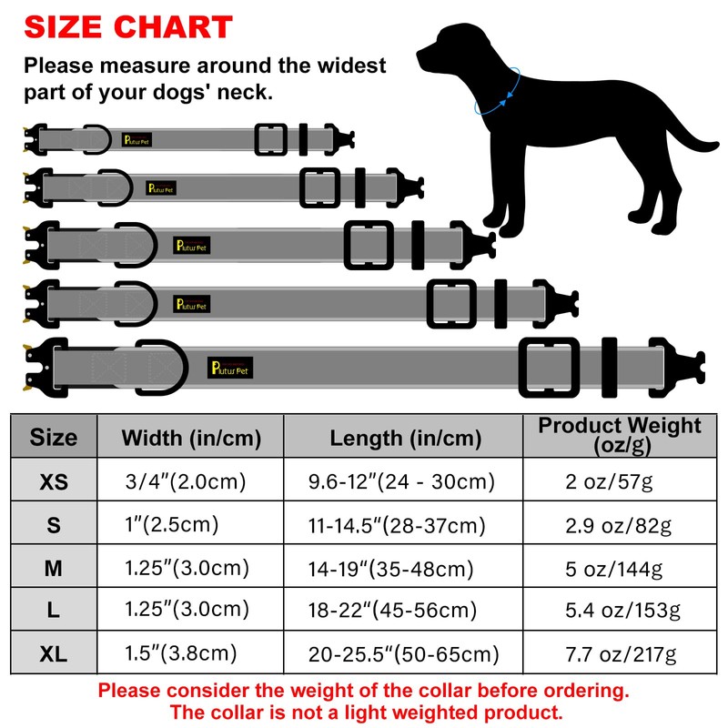 PLUTUS PET Collar Táctico para Perro, Reflectante, Collar para Perro