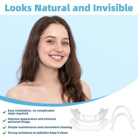Temporary Veneers Kit for Women and Men, Upper and Lower Tooth Replacement Kit, Nature and Comfortable