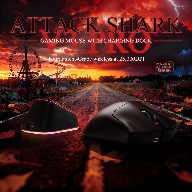 MAMBASNAKE Attack Shark V3 PRO 62g Superlight Wireless Gaming Mouse,RGB