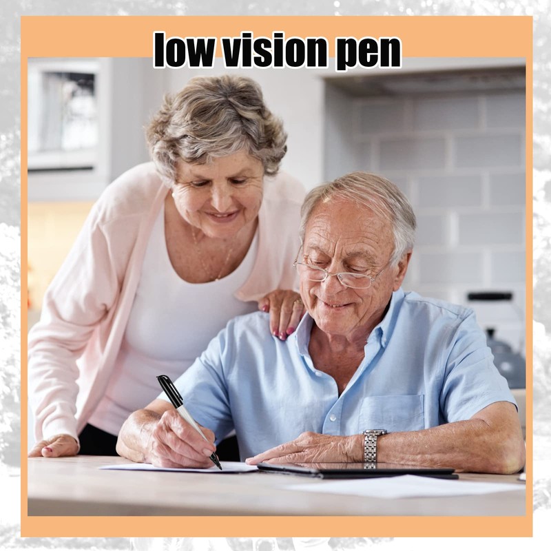 Colarr 24 Pcs Thick Tipped Low Vision Pen Black Ink