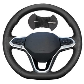 Car Steering Wheel Cover Microfiber Leather Stitch Wheel Wrap Fit for Volkswagen VW Teramont Atlas 2021 2022