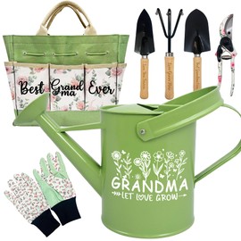 Gifts for Grandma, Mothers Day Grandma Garden Kit Gifts from Grandkids Floral Gardening Tools and Durable Garden Tools Organizer Tote, Ideal Gardening Gift for Women on Birthday Plant Lover Present