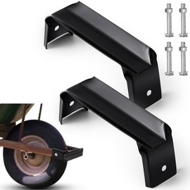 Tandefio 2 Pcs Black Steel Wheelbarrow Axle Bracket Heavy Duty Wheelbarrow Replacement Parts with Bolts Nuts for Wheelbarrow Cart Barrow Accessories Garden Lawn Work Supplies
