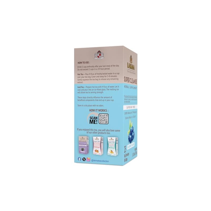 HYLEYS Lakma Super Cleanse Tea with Blueberry - 25 Tea