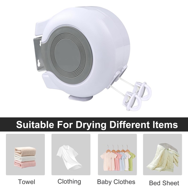 Outdoor Retractable Double-Layer Clothes Drying line - Heavy-Duty PVC Coated