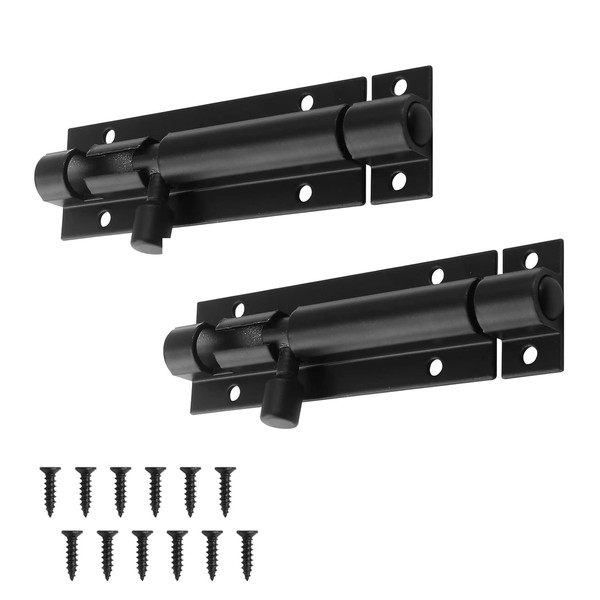 2 pcs Slide Bolt Gate Latch,5-inch Heavy-Duty Solid Bolt Door