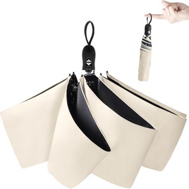 AYO Parasol, Ultra Lightweight, UV Protection, 100% Full Light Blocking, Heat Blocking, One-Touch Automatic Opening/Closing, Folding Umbrella, Compact, Folding Parasol, UV Protection, Windproof, Water