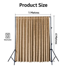 Luxury Crushed Velvet Backdrop – Soft Blackout Photography Background for Weddings, Birthdays, Baby Showers & Events – Elegant Draping Curtain for Photo Shoots & Décor – Dark Gold 4 x 1 Meters