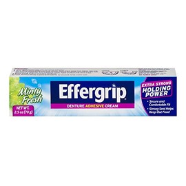 Effergrip Extra Strong Denture Adhesive Cream, Zinc Free 2.5 oz (Pack of 4)