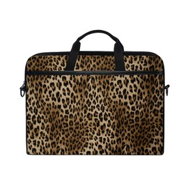 Vintage Animal Leopard Print 13 13.3 14 Inch Laptop Shoulder Messenger Bag Case Sleeve Briefcase with Handle Strap for Men Women Boys Girls