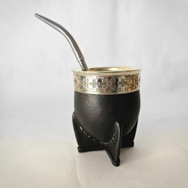 Generic Mates Bingo - Mate Cup - Hand made - Mate Argentino - Mate Calabaza (pumpink) - Incluye Bombilla (Acero o Alpaca) - Tradición y elegancia (Black, Imperial c/Acero)