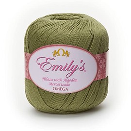 EMILYS [150grs] by Omega - Fine 100% Mercerized Cotton Thread for Crochet and Knitting - Color: 12 - Olive 86